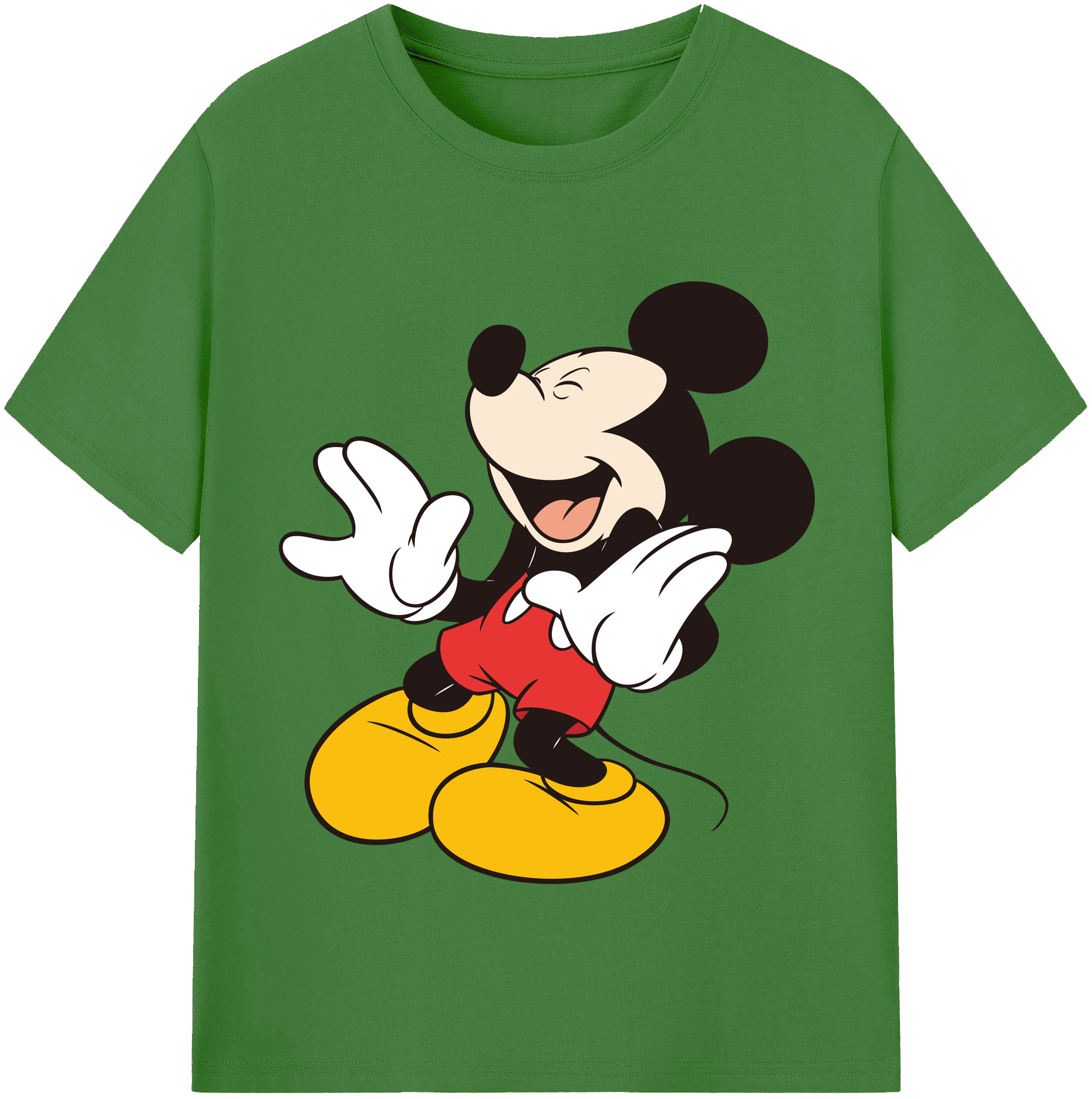 （画像用） ミッキーマウス Mickey Mouse レディースカジュアルプリントTシャツ（綿100％）